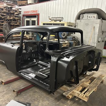 Unique Coatings - 55 Chevy in semi-gloss black. - Powder Coating Near Me - High Point, North Carolina Unique Coatings - 55 Chevy in semi-gloss black. - Powder Coating Near Me - High Point, North Carolina