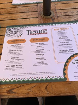 Menu photo 1 Taco Bar Cabo San Lucas, BCS