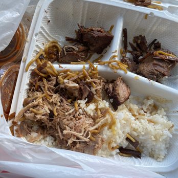 BB's Teriyaki Grill - Dry est brisket and dry shredded pork.... def not worth getting and i taste like old meat precooked from the other day - Japanese Near Me - Seattle, Washington
