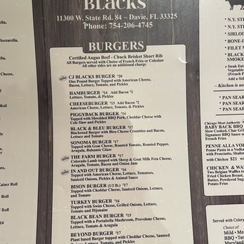 CJ Blacks - Menu - Bars Near Me - Davie, Florida CJ Blacks - Menu - Bars Near Me - Davie, Florida