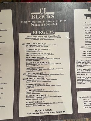 Menu photo 7 CJ Blacks Davie, FL