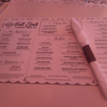 Half Shell - Menu from tonight - Seafood Near Me - Chicago, Illinois