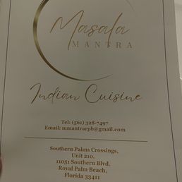 Menu cover Menu cover