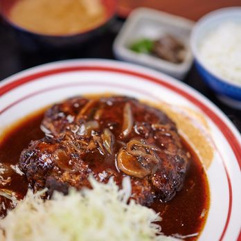 Komatsu - Hamburg Steak w/ Demi-glace Sauce - Japanese Near Me - Torrance, California Komatsu - Hamburg Steak w/ Demi-glace Sauce - Japanese Near Me - Torrance, California