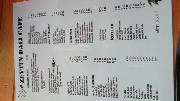 Menu photo 3 Zeytindalı Cafe İstanbul, 34 Menu photo 3 Zeytindalı Cafe İstanbul, 34