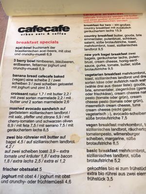 Menu photo 1 Cafecafe Cologne, NW
