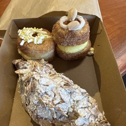 Ciabatta Cafe & Bakery - Almond croissant, mini passion fruit cronut and mini vanilla cronut