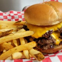Whistle Stop Cafe - Triple Cheeseburger with French Fries