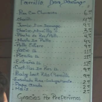 Don Domingo - Prices as of 8/12/12. - Argentine Near Me - Miami, Florida Don Domingo - Prices as of 8/12/12. - Argentine Near Me - Miami, Florida