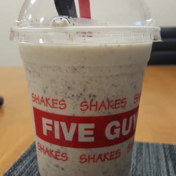 Five Guys - Oreo pieces milkshake. Really good. Creamy & can really taste the oreo pieces every slip! - Burgers Near Me - San Jose, California
