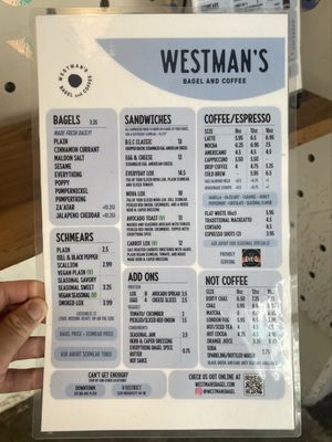 Menu photo 1 Westman's Bagel & Coffee Seattle, WA Menu photo 1 Westman's Bagel & Coffee Seattle, WA