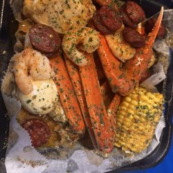Gullah Gullah Fish - Small seafood boil-mild (by choice) and flavorful