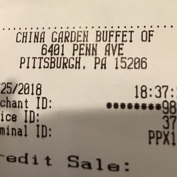 China Buffet - a receipt for a chinese buffet - Chinese Near Me - Pittsburgh, Pennsylvania China Buffet - a receipt for a chinese buffet - Chinese Near Me - Pittsburgh, Pennsylvania