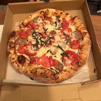 Twisted Laurel Weaverville - Pizza with meatball pepperoni tomato and basil - Mediterranean Near Me - Weaverville, North Carolina