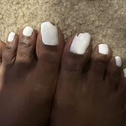 Pedicure with gel polish.