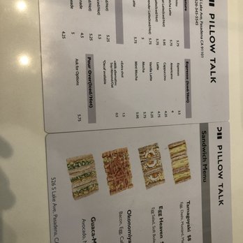 Pillow Talk Cafe Pasadena - Menu - Coffee & Tea Near Me - Pasadena, California
