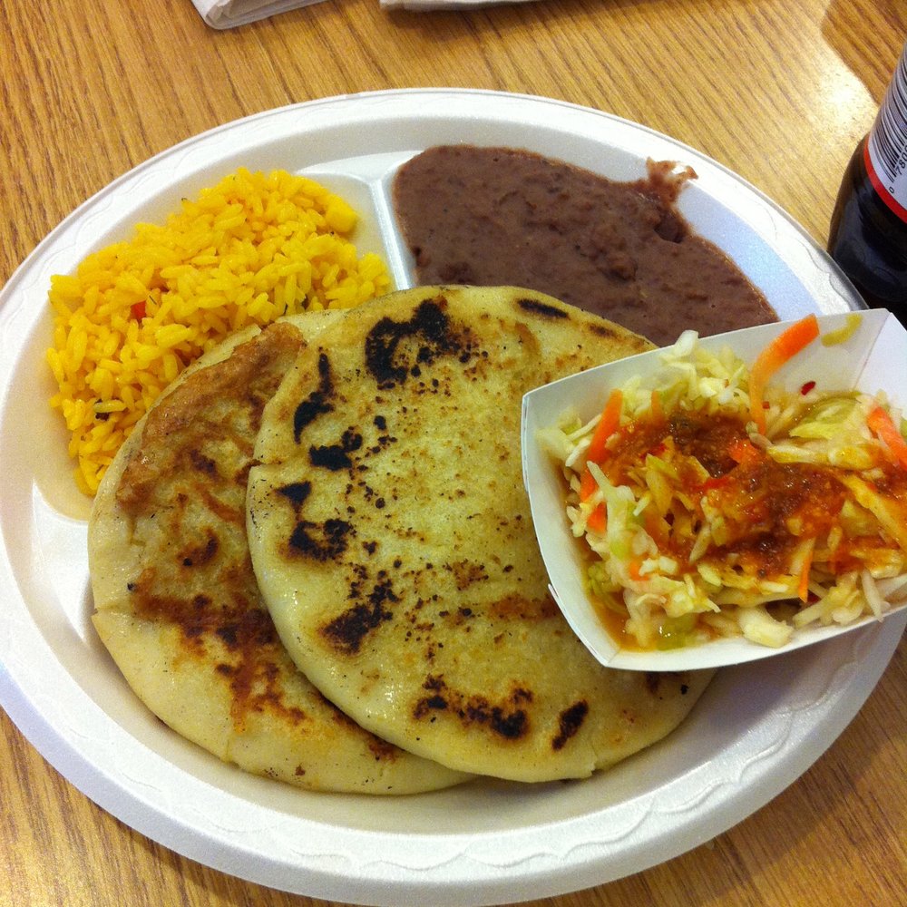 Tortilla Cafe - Pork & Cheese Pupusa platter with Rice & Refried Beans - Mexican Near Me - Washington, DC, District of Columbia Tortilla Cafe - Pork & Cheese Pupusa platter with Rice & Refried Beans - Mexican Near Me - Washington, DC, District of Columbia