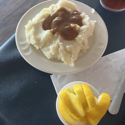 Adam's Seafood and Steaks - Home made mashed with gravy