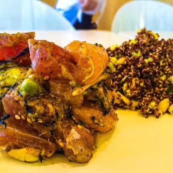 Lemonade - Avocado poke & red quinoa salad. - New American Near Me - Huntington Beach, California Lemonade - Avocado poke & red quinoa salad. - New American Near Me - Huntington Beach, California