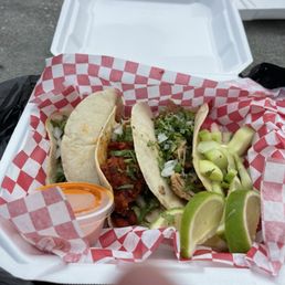 Carne Asada, Al pastor and carnitas tacos! They were delicious! Carne Asada, Al pastor and carnitas tacos! They were delicious!