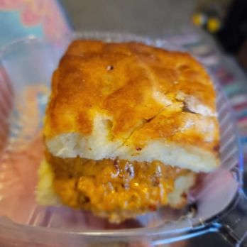 Rambo's Fat Cat Biscuits - Fried Green Tomato and Pimento Cheese Biscuit - Breakfast & Brunch Near Me - Columbia, South Carolina