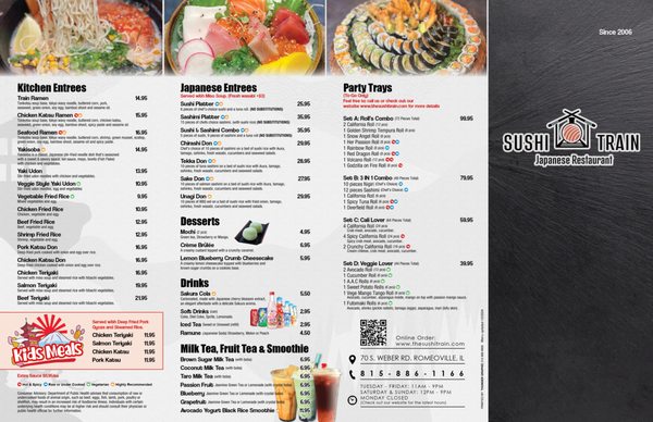 Menu photo 1 Sushi Train Romeoville, IL