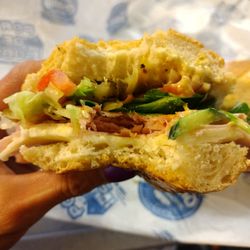 Port of Subs - Classic Sub #1. Ham, Salami, Capicolla, Pepperoni and Provolone Cheese on sourdough