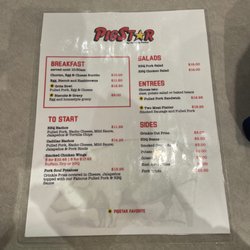 PigStar - Food menu