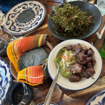 Don Artemio - Nopales, guacamole with chicharrones, blue corn tortillas - Mexican Near Me - Fort Worth, Texas Don Artemio - Nopales, guacamole with chicharrones, blue corn tortillas - Mexican Near Me - Fort Worth, Texas