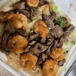 Amazing Teriyaki Grill Express - Hibachi steak and Shrimp-light sauce
