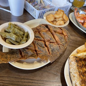 Riverview Cafe - Fried whole tilapia with shrimp and green beans - Seafood Near Me - Sneads Ferry, North Carolina