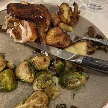 Point B - Roasted free range chicken with potatoes and Brussels sprouts. - New American Near Me - Knoxville, Tennessee