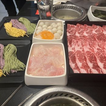 Haidilao Hotpot - Tri color noodle - Chinese Near Me - Arcadia, California