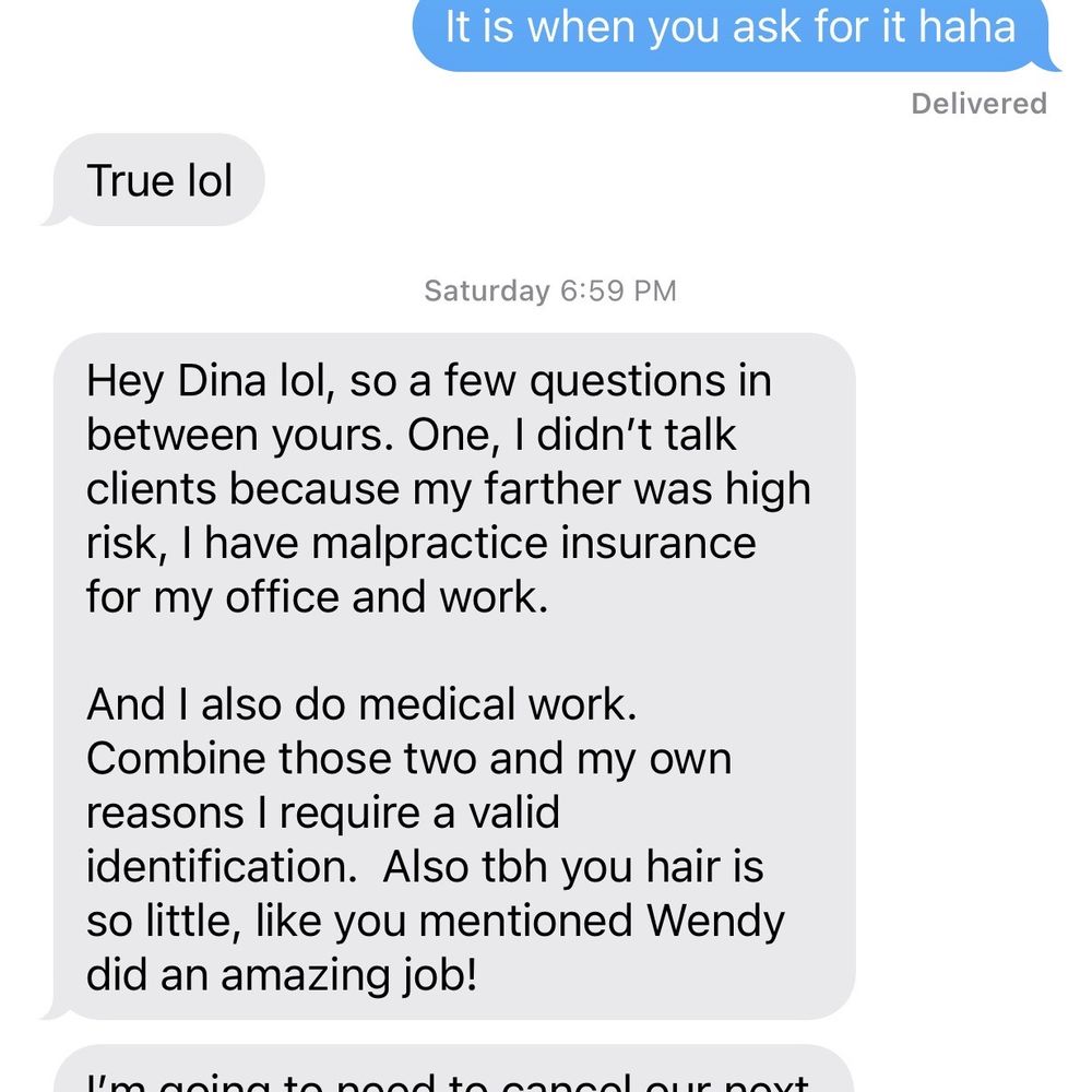 Electrolysis By Fara - Text convo if you can call it that - Laser Hair Removal Near Me - San Marcos, California Electrolysis By Fara - Text convo if you can call it that - Laser Hair Removal Near Me - San Marcos, California