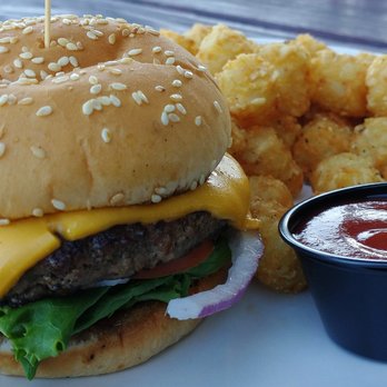 Rogue Ales Public House - A very nice burger with a huge serving of tots - American Near Me - Astoria, Oregon Rogue Ales Public House - A very nice burger with a huge serving of tots - American Near Me - Astoria, Oregon