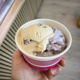 Salted peanut butter cup plus purple mountain majesty