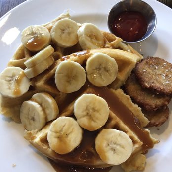 Timberlake's Restaurant - Bananas foster waffles. Not overdone with too much caramel. Perfect. - Breakfast & Brunch Near Me - Blowing Rock, North Carolina Timberlake's Restaurant - Bananas foster waffles. Not overdone with too much caramel. Perfect. - Breakfast & Brunch Near Me - Blowing Rock, North Carolina