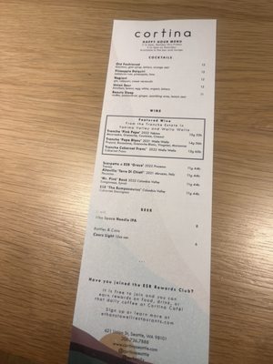 Menu photo 8 Cortina Seattle, WA