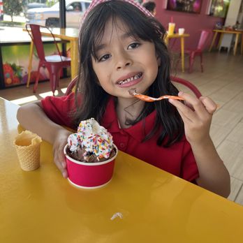 La Michoacana Superior - Happy customer Enjoying her chocolate ice cream - Ice Cream & Frozen Yogurt Near Me - La Puente, California La Michoacana Superior - Happy customer Enjoying her chocolate ice cream - Ice Cream & Frozen Yogurt Near Me - La Puente, California