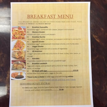 Bakery Bread & Grill - Breakfast Menu - Latin American Near Me - Fairfax, Virginia