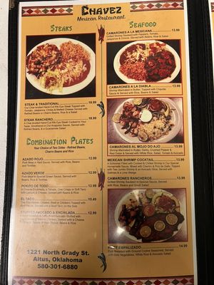 Menu photo 1 Chavez Altus, OK