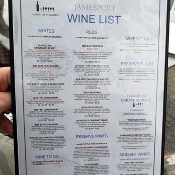 Jamesport Vineyards - Wine Menu (August 2021) - Wineries Near Me - Jamesport, New York