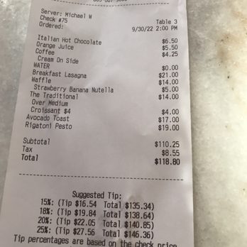 Immigrant Son Caffe - The receipt - New American Near Me - Ventura, California Immigrant Son Caffe - The receipt - New American Near Me - Ventura, California