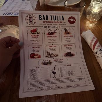 Bar Tulia - Drink menu - Bars Near Me - Naples, Florida Bar Tulia - Drink menu - Bars Near Me - Naples, Florida