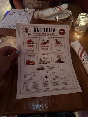 Menu photo 1 Bar Tulia Naples, FL Menu photo 1 Bar Tulia Naples, FL