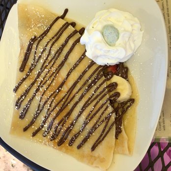 Crepissima - Nutella crepe with bananas and strawberries - average - Creperies Near Me - Valencia, California Crepissima - Nutella crepe with bananas and strawberries - average - Creperies Near Me - Valencia, California