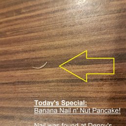 Nail in the Banana Pecan Pancake at Denny's