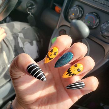 Cartel Salon - Hand painted spooky nails by Alyssa - Hair Salons Near Me - Santa Ana, California Cartel Salon - Hand painted spooky nails by Alyssa - Hair Salons Near Me - Santa Ana, California