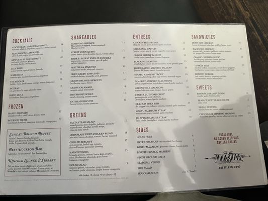 Menu photo 2 Moonshine Grill Austin, TX