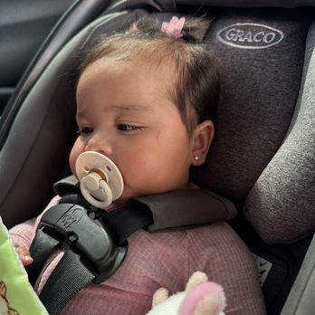 Baby Ear Piercing - Baby 10 minutes after ear piercing. They're not red and she's totally fine! - Piercing Near Me - San Jose, California